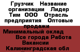 Грузчик › Название организации ­ Лидер Тим, ООО › Отрасль предприятия ­ Оптовые продажи › Минимальный оклад ­ 15 000 - Все города Работа » Вакансии   . Калининградская обл.,Приморск г.